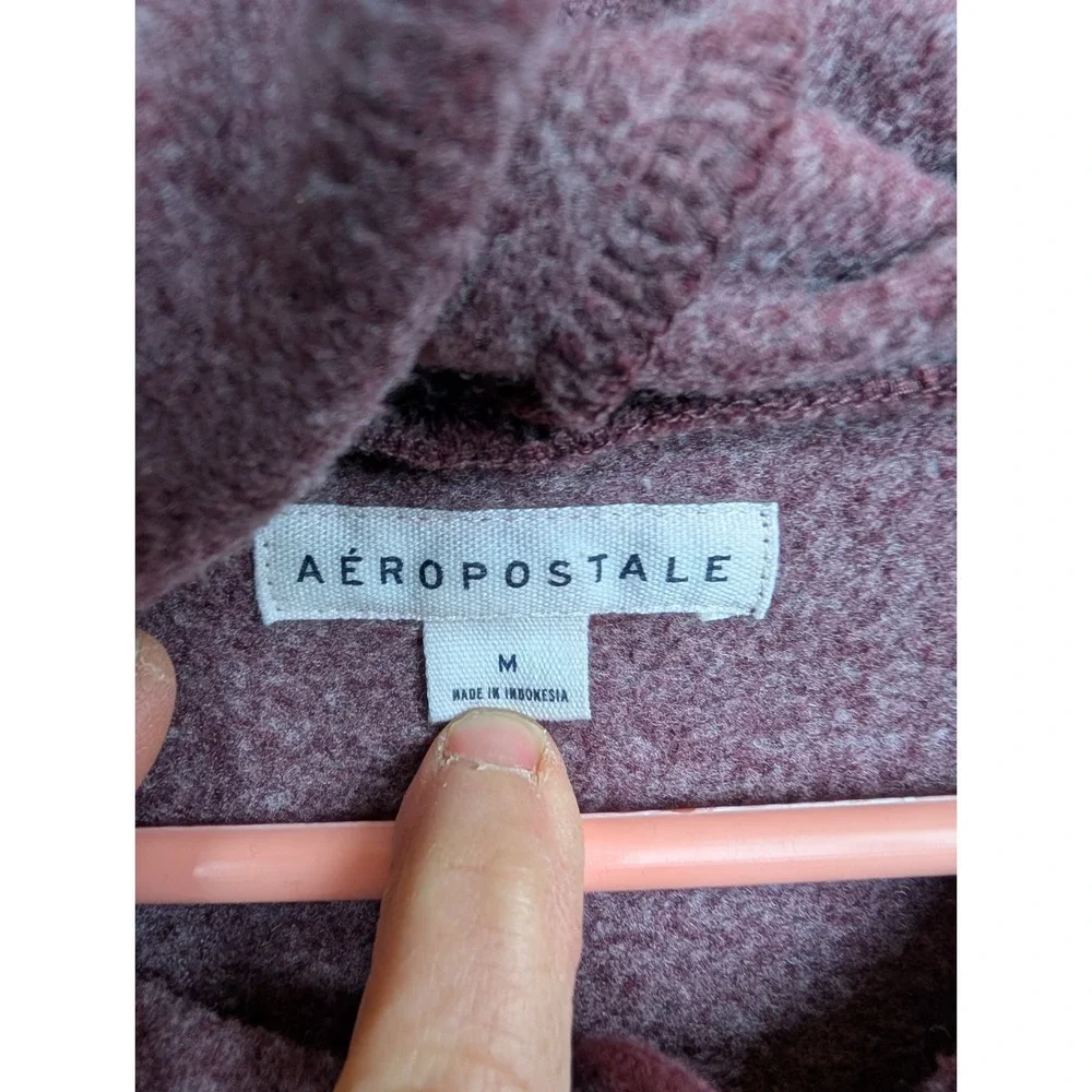 Aeropostale Kids Medium Mauve Burgundy Pullover Hoodie Sweatshirt